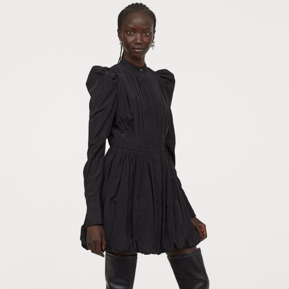 NWT H&M Studio Collection Cocktail Holidays Long sleeves Dress Puff Sleeves‎ XXS - Picture 3 of 9